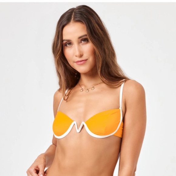 NWT l space Orange Bikini Top Size Small and Medium Available - Picture 1 of 8